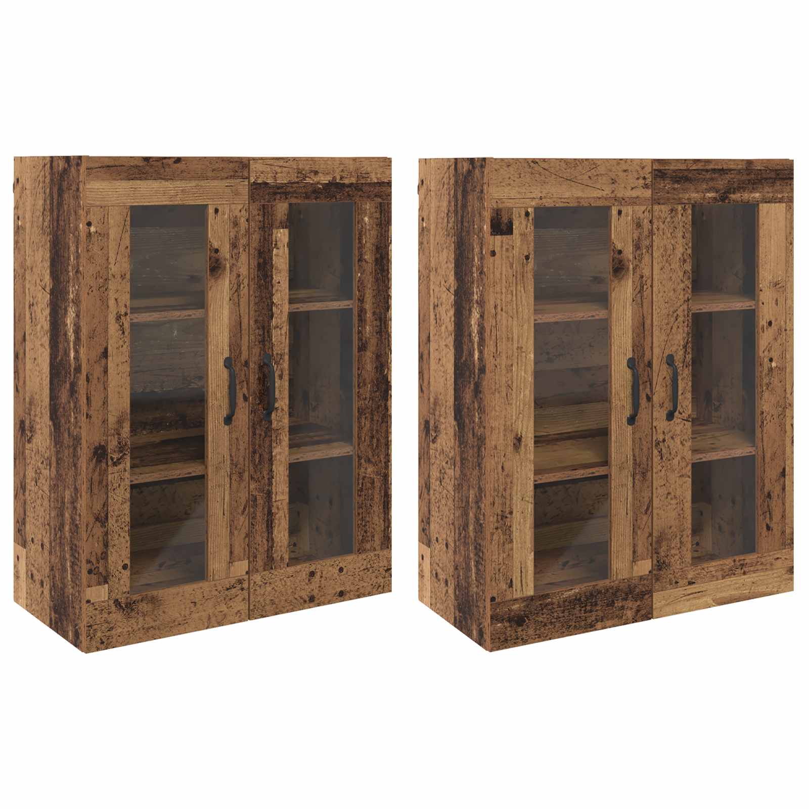 Wandmontierte Schränke 2 pcs Altholz 69,5 x 34 x 90 cm