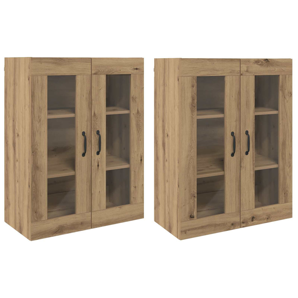 Wandmontierte Schränke 2 pcs Artisan-Eiche 69,5 x 34 x 90 cm