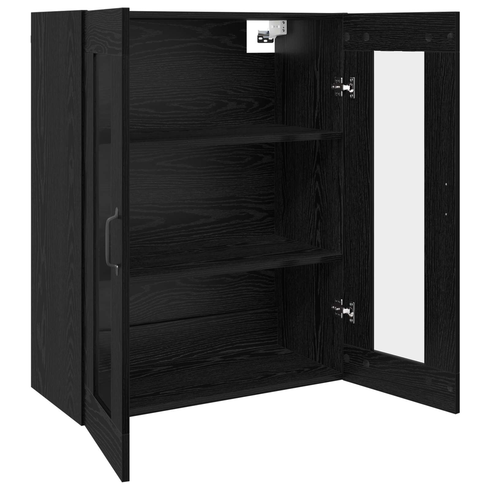 Wandmontierte Schränke 2 pcs Schwarz Eichen-Optik