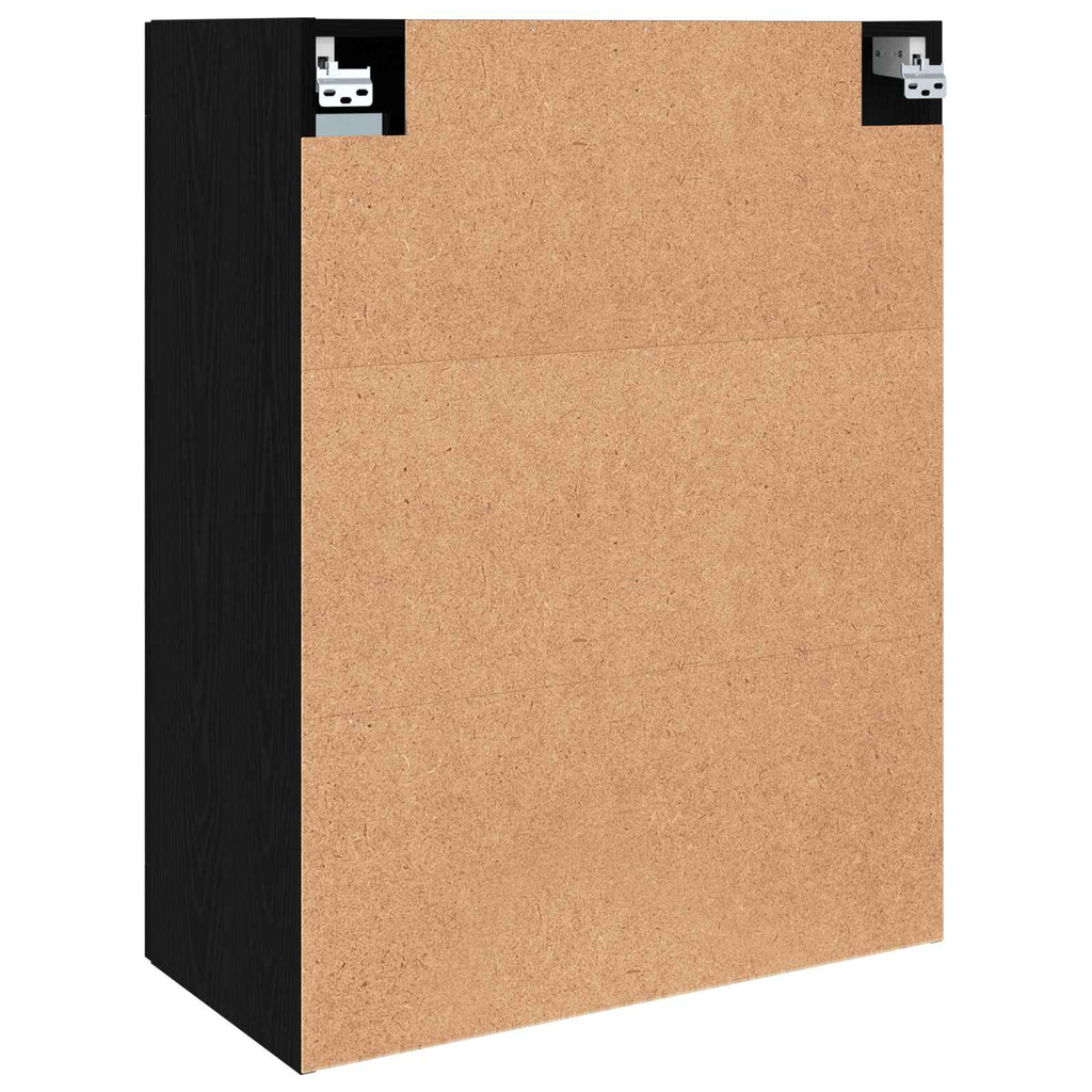 Wandmontierte Schränke 2 pcs Schwarz Eichen-Optik