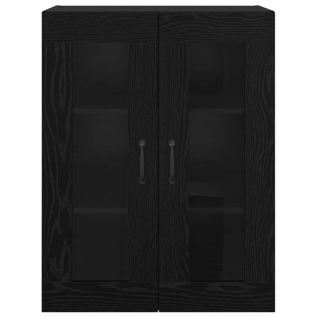 Wandmontierte Schränke 2 pcs Schwarz Eichen-Optik