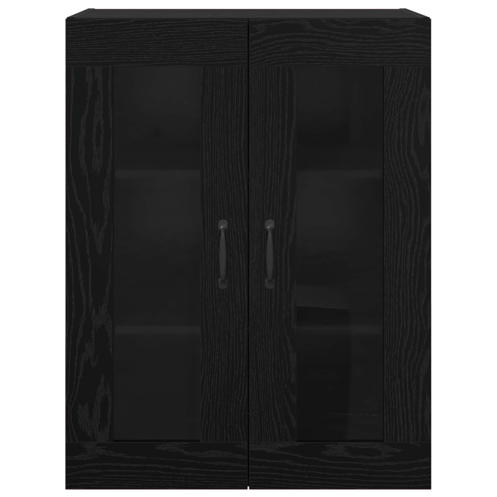 Wandmontierte Schränke 2 pcs Schwarz Eichen-Optik