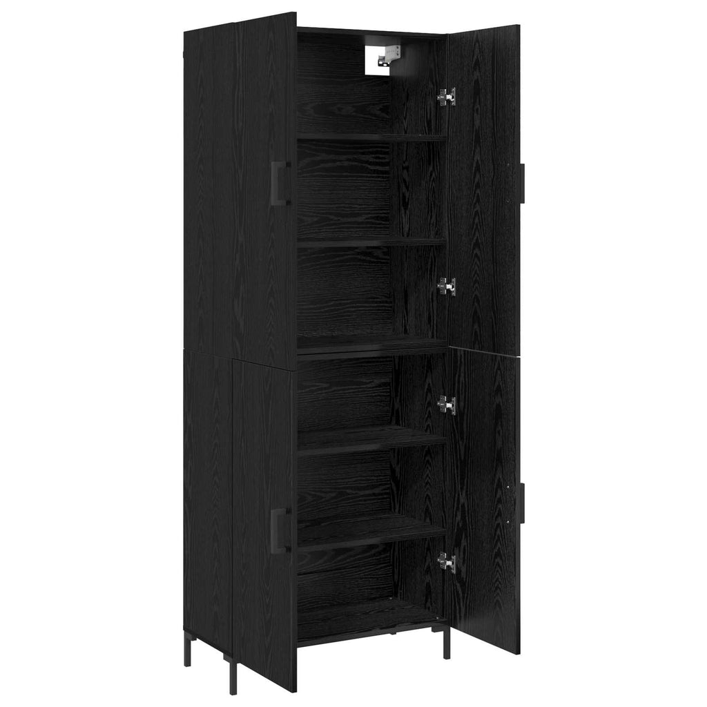 Highboard Schwarz Eichen-Optik 69,5 x 34 x 180 cm Holzwerkstoff