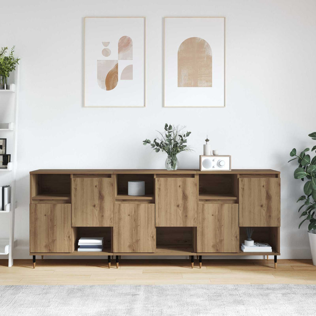Sideboards 3 pcs Artisan-Eiche