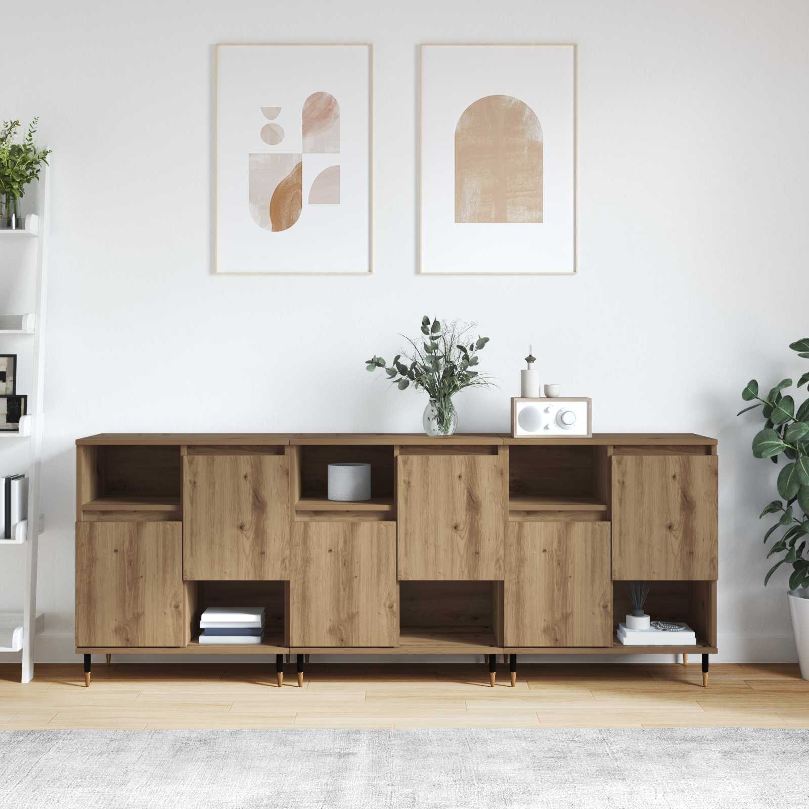 Sideboards 3 pcs Artisan-Eiche