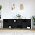 Sideboards 3 pcs Schwarz Eichen-Optik