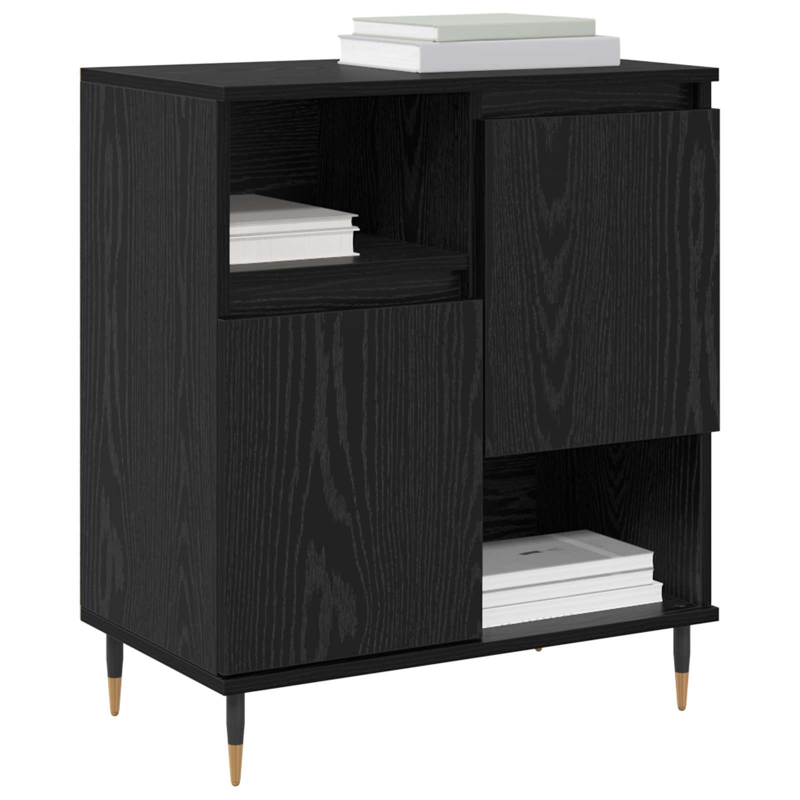 Sideboards 3 pcs Schwarz Eichen-Optik
