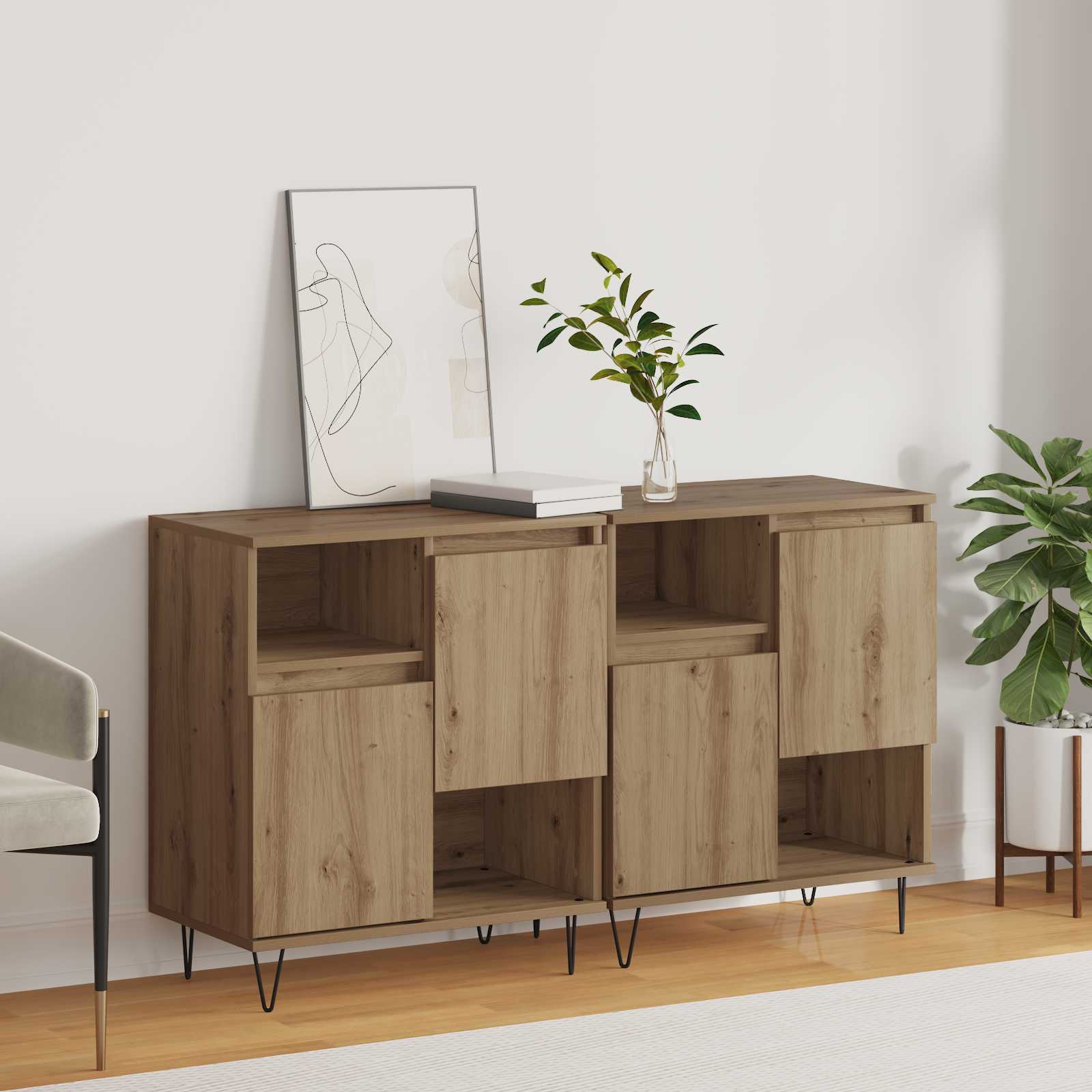 Sideboard 2 pcs Artisan-Eiche 60 x 35 x 70 cm
