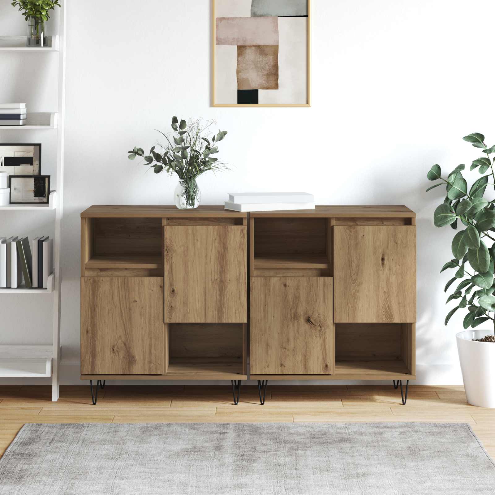 Sideboard 2 pcs Artisan-Eiche 60 x 35 x 70 cm