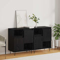 Sideboard 2 pcs Schwarz Eichen-Optik 60 x 35 x 70 cm