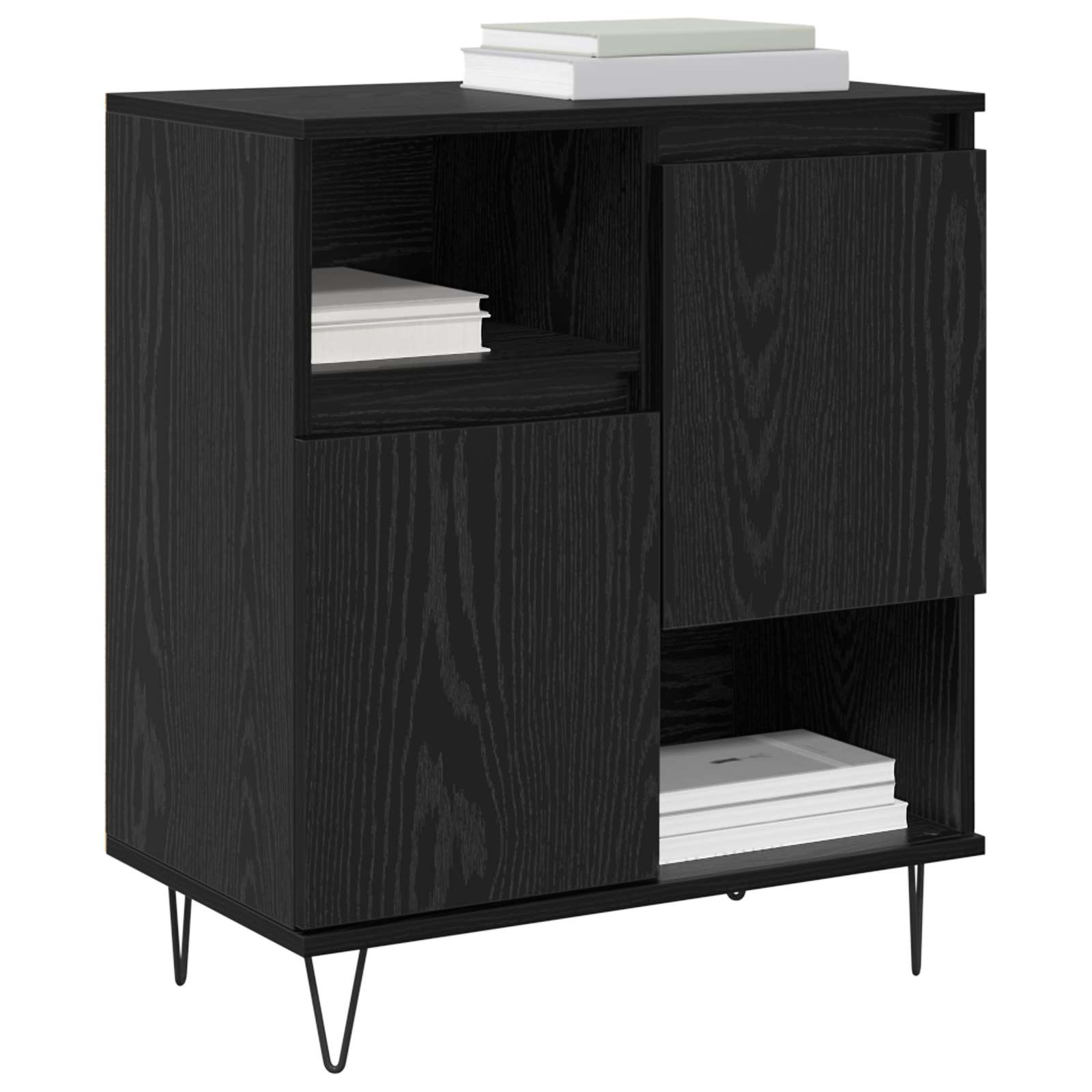 Sideboard 2 pcs Schwarz Eichen-Optik 60 x 35 x 70 cm