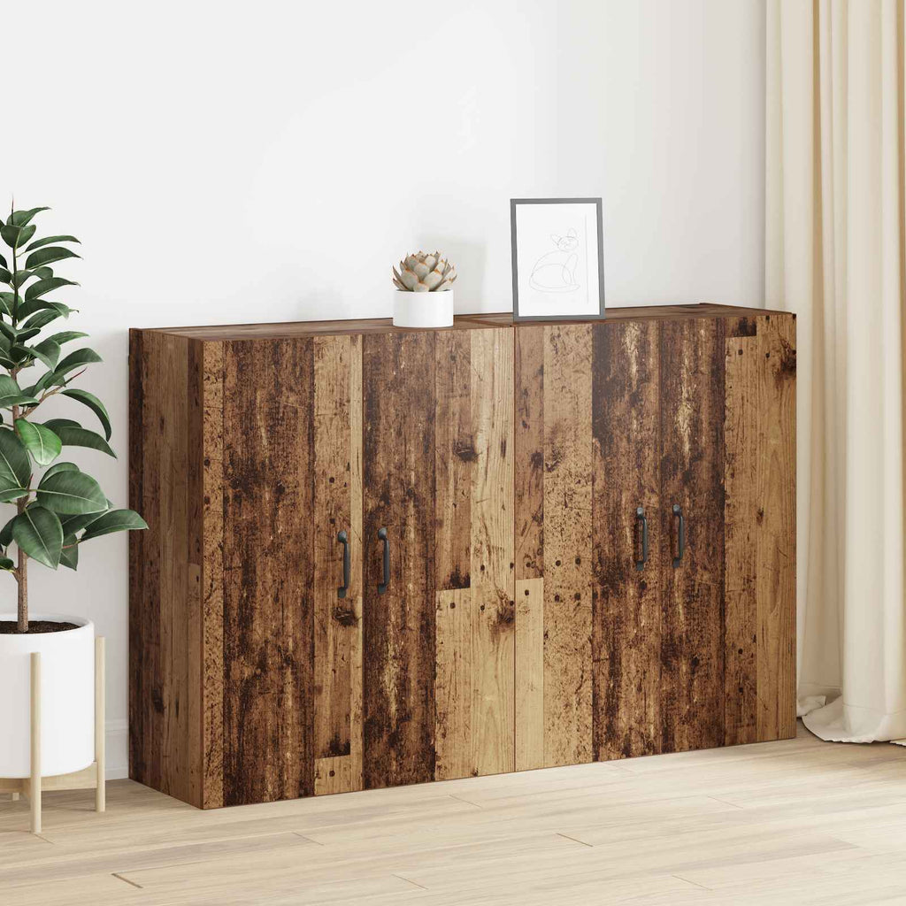 Wandschrank 2 pcs Altholz 69,5 x 34 x 90 cm Holzwerkstoff