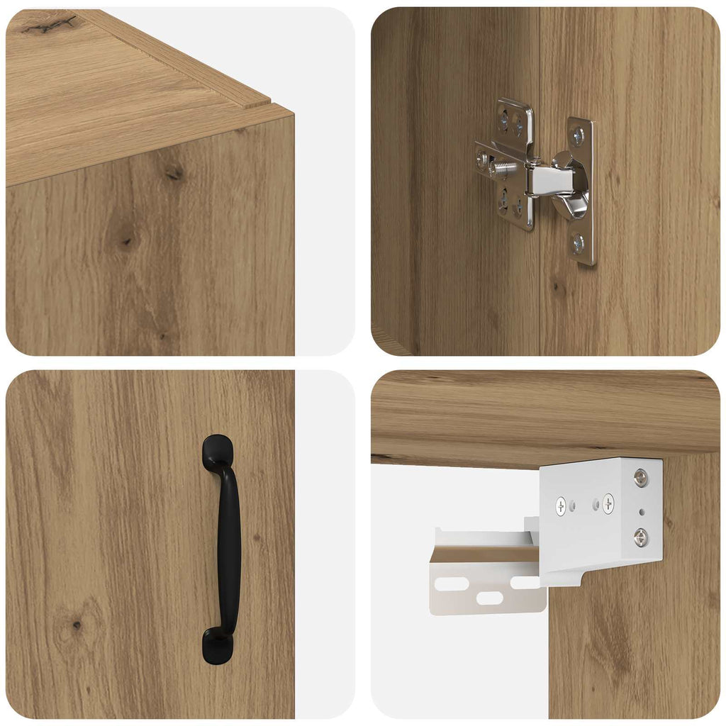 Wandschrank 2 pcs Artisan-Eiche 69,5 x 34 x 90 cm Holzwerkstoff