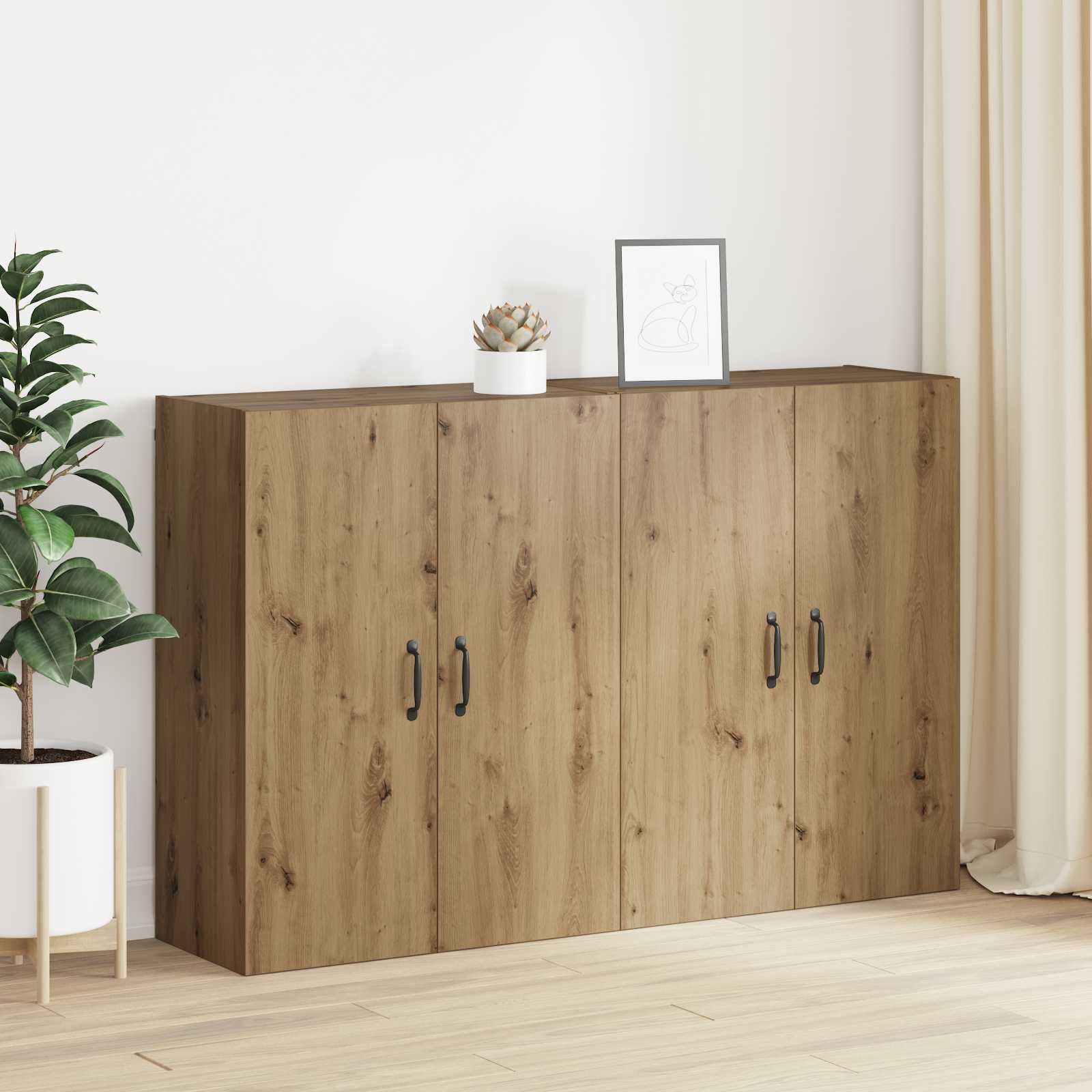 Wandschrank 2 pcs Artisan-Eiche 69,5 x 34 x 90 cm Holzwerkstoff