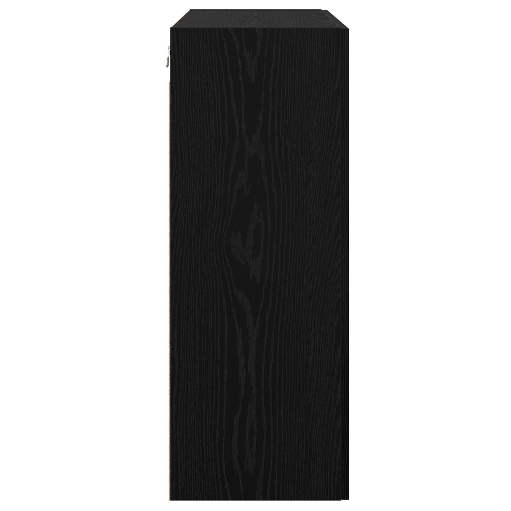 Wandschrank 2 pcs Schwarz Eichen-Optik 69,5 x 34 x 90 cm