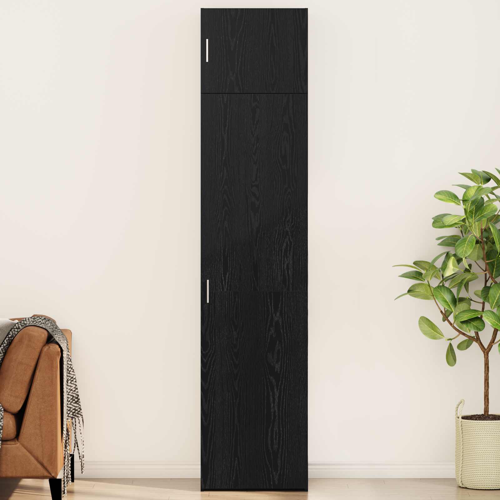 Sideboard 3 pcs Schwarz Eichen-Optik