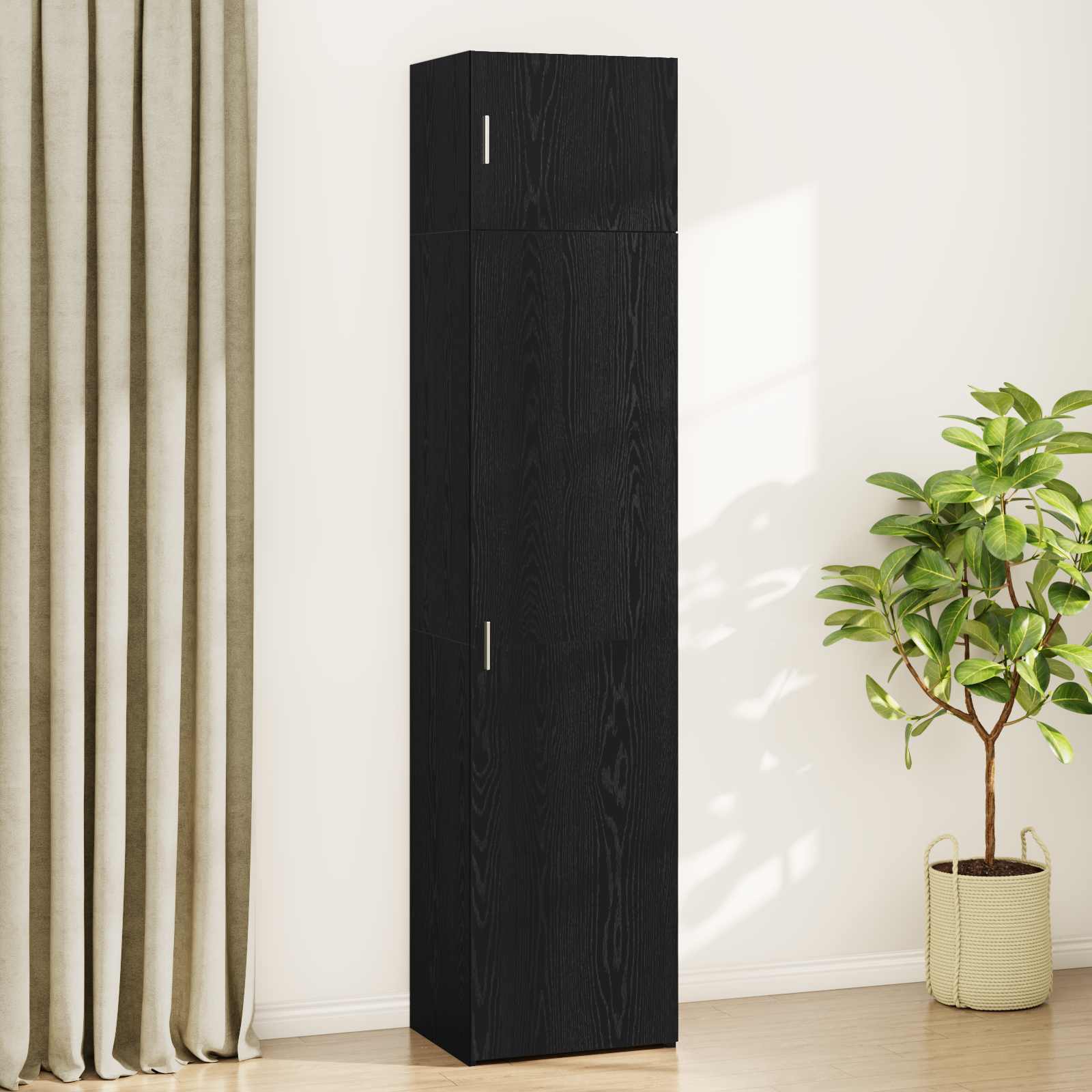 Sideboard 3 pcs Schwarz Eichen-Optik