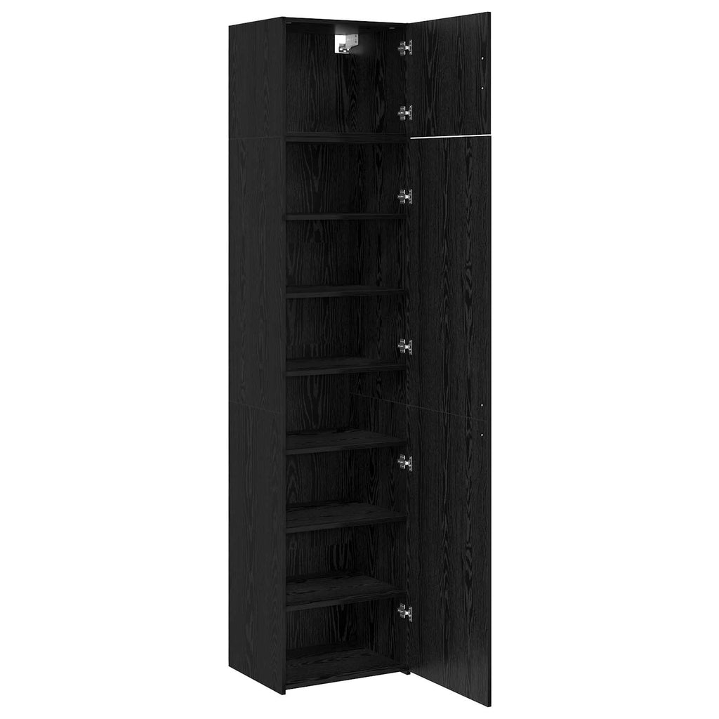 Sideboard 3 pcs Schwarz Eichen-Optik