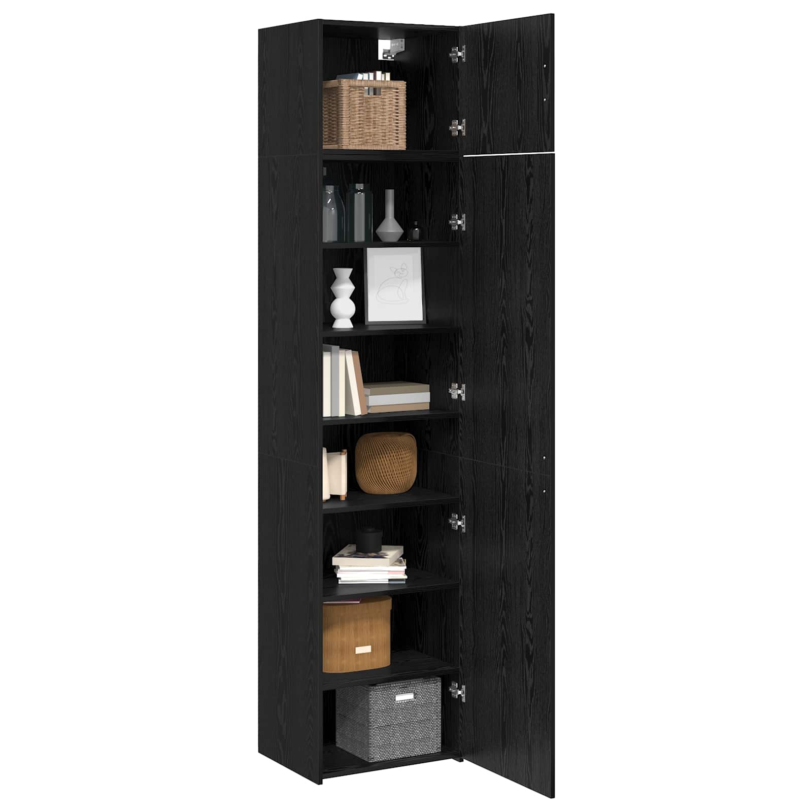 Sideboard 3 pcs Schwarz Eichen-Optik