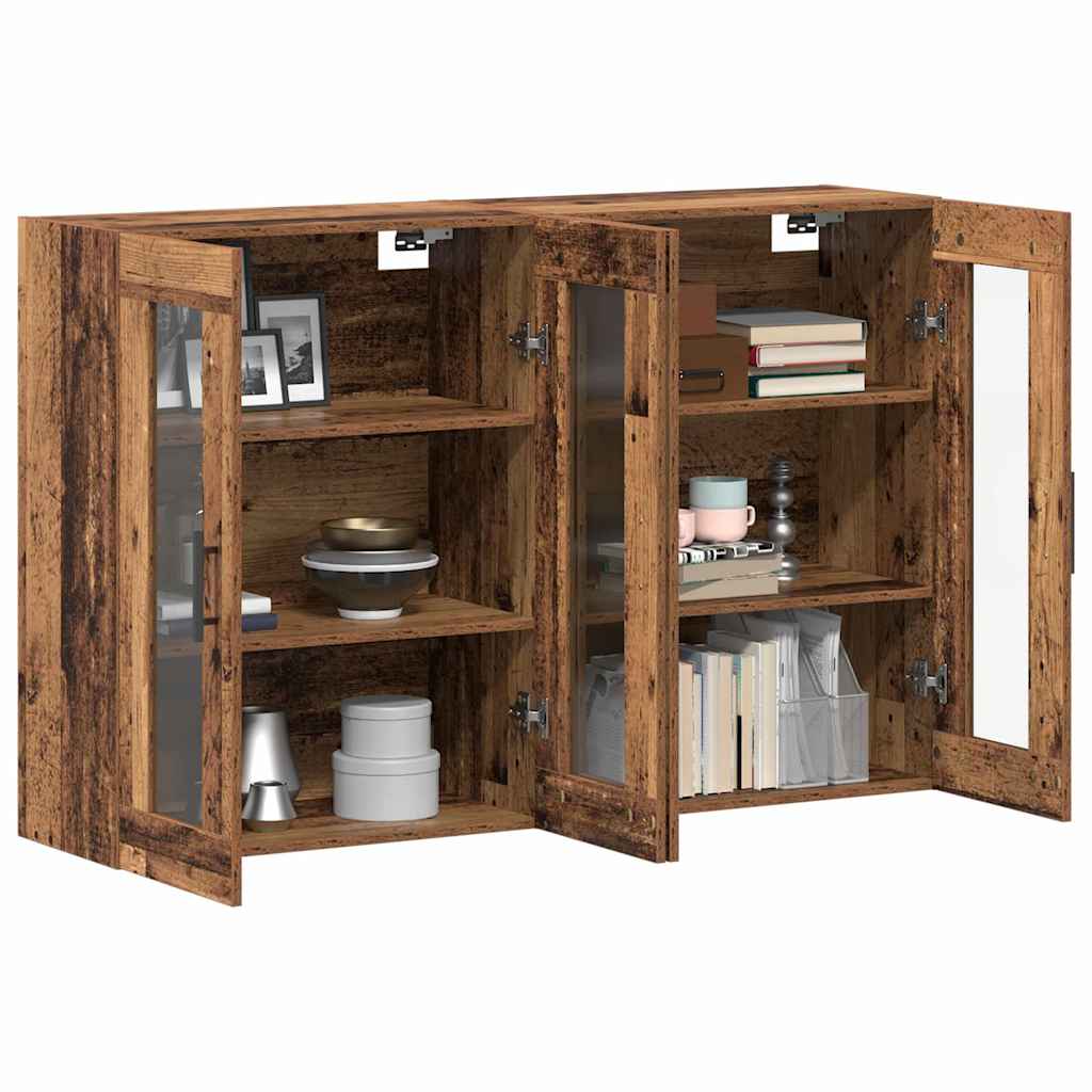 Wandmontierte Schränke 2 pcs Altholz 69,5 x 34 x 90 cm