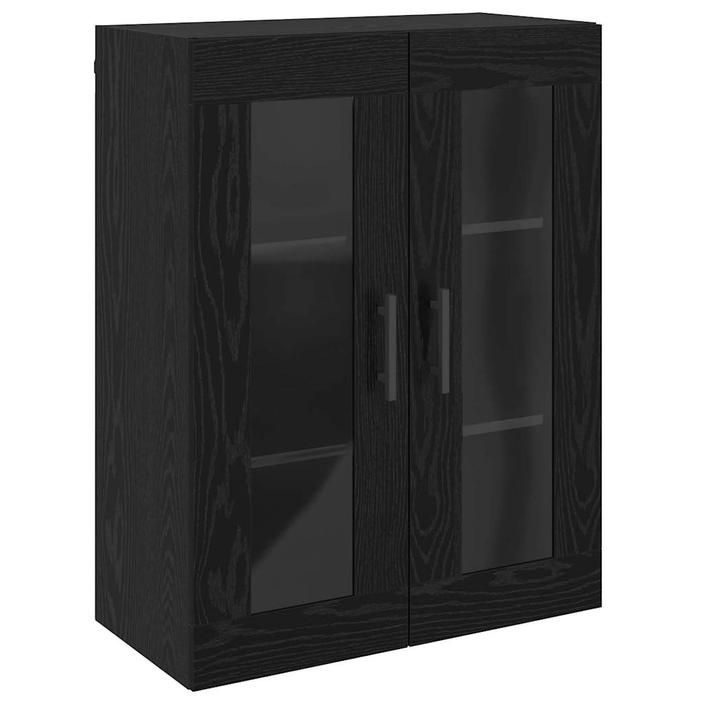 Wandmontierte Schränke 2 pcs Schwarz Eichen-Optik