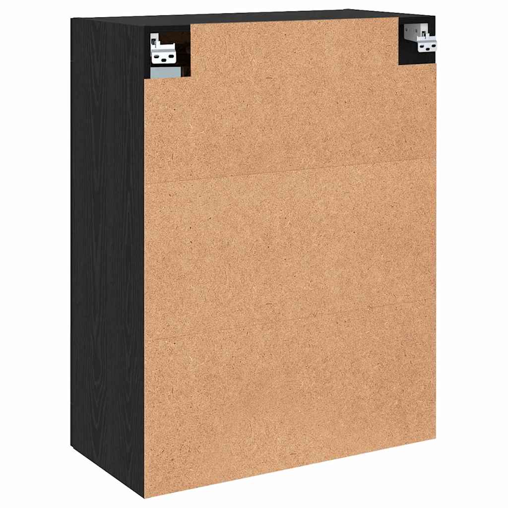 Wandmontierte Schränke 2 pcs Schwarz Eichen-Optik