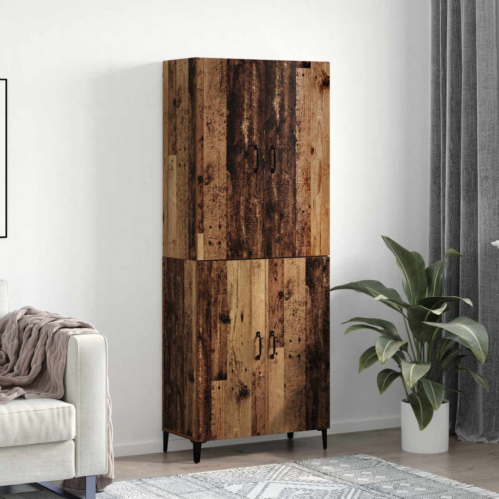 Highboard 2 pcs Altholz Holzwerkstoff
