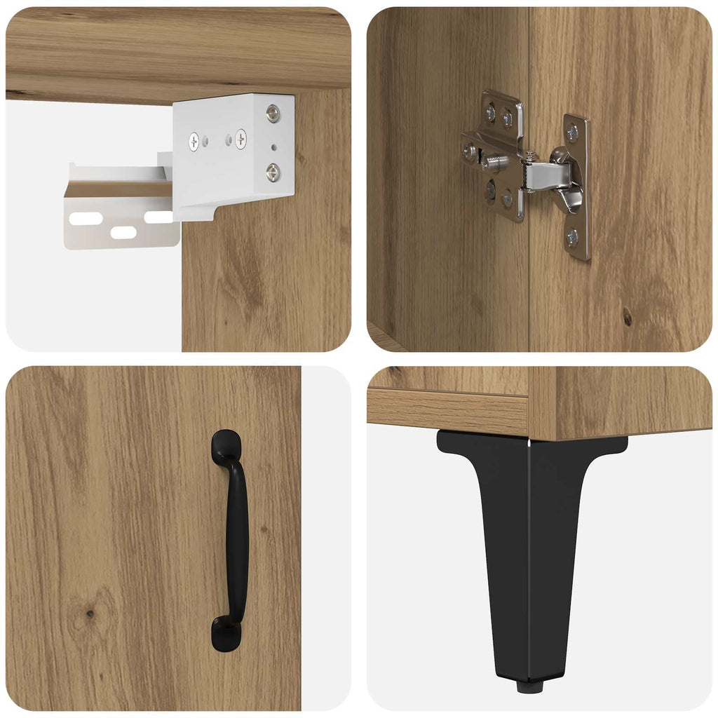 Highboard 2 pcs Artisan-Eiche Holzwerkstoff