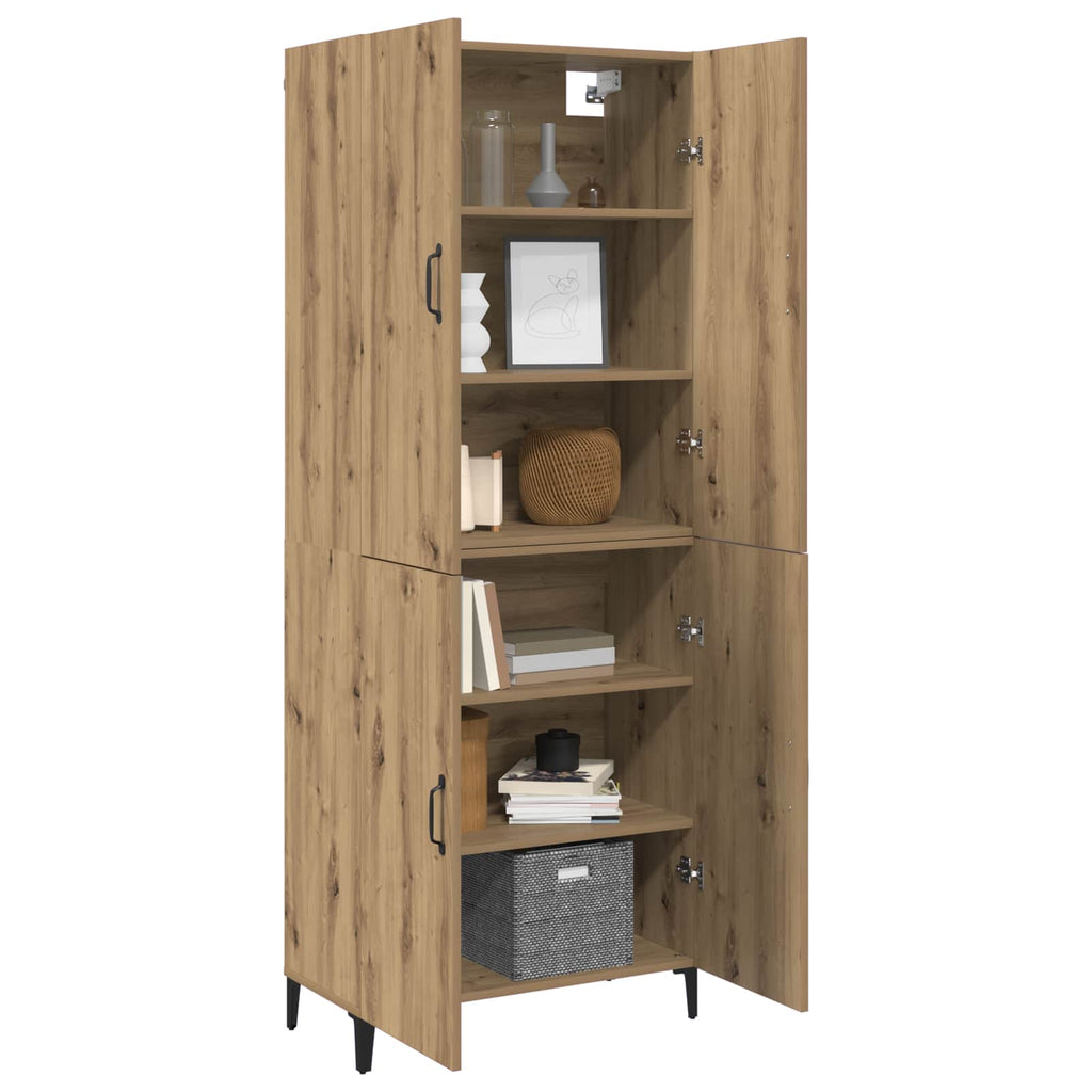 Highboard 2 pcs Artisan-Eiche Holzwerkstoff