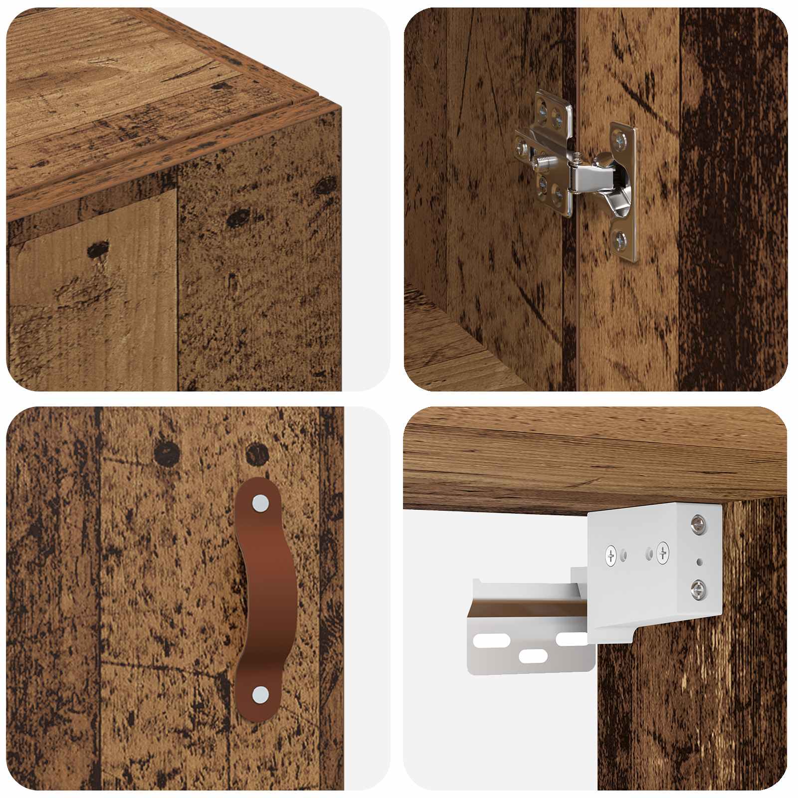 Wandschrank 2 pcs Altholz 69,5 x 34 x 90 cm Holzwerkstoff