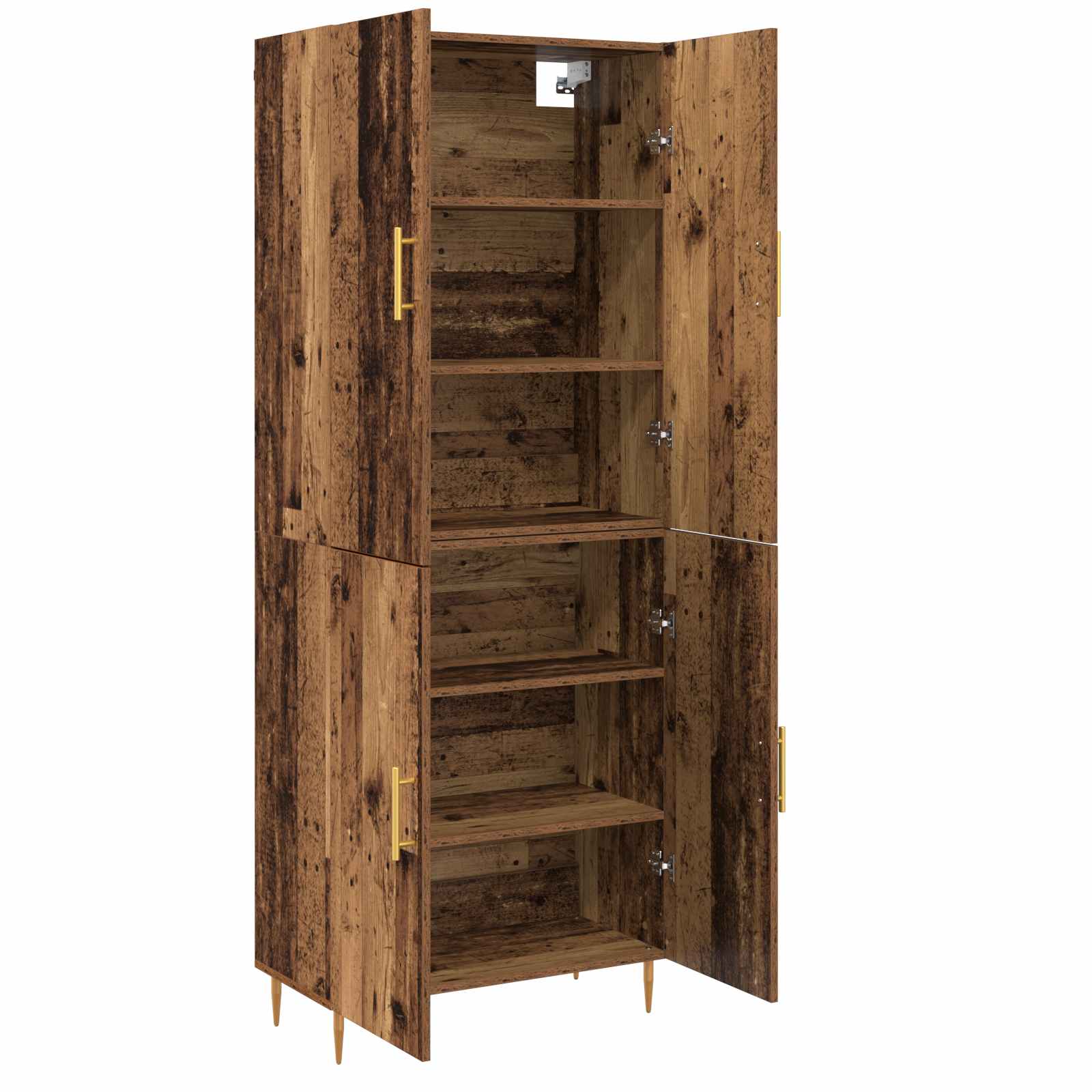 Highboard Wandmontiert Altholz 69,5 x 34 x 180 cm Holzwerkstoff