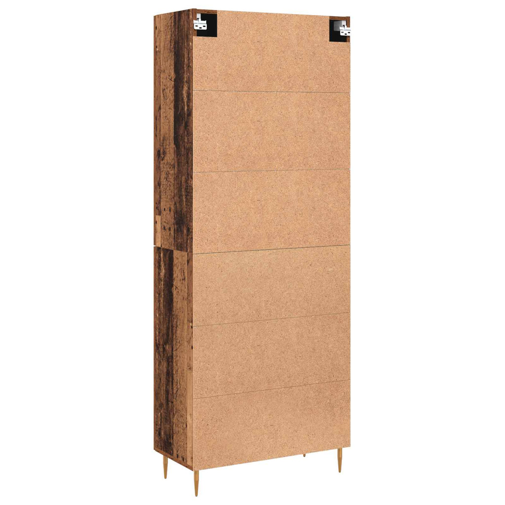 Highboard Wandmontiert Altholz 69,5 x 34 x 180 cm Holzwerkstoff