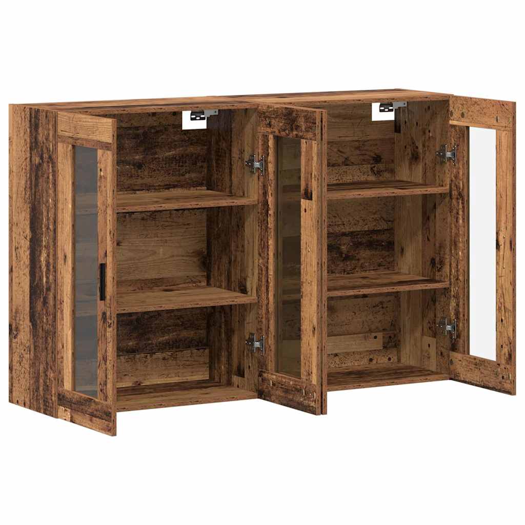 Wandmontierte Schränke 2 pcs Altholz 69,5 x 34 x 90 cm