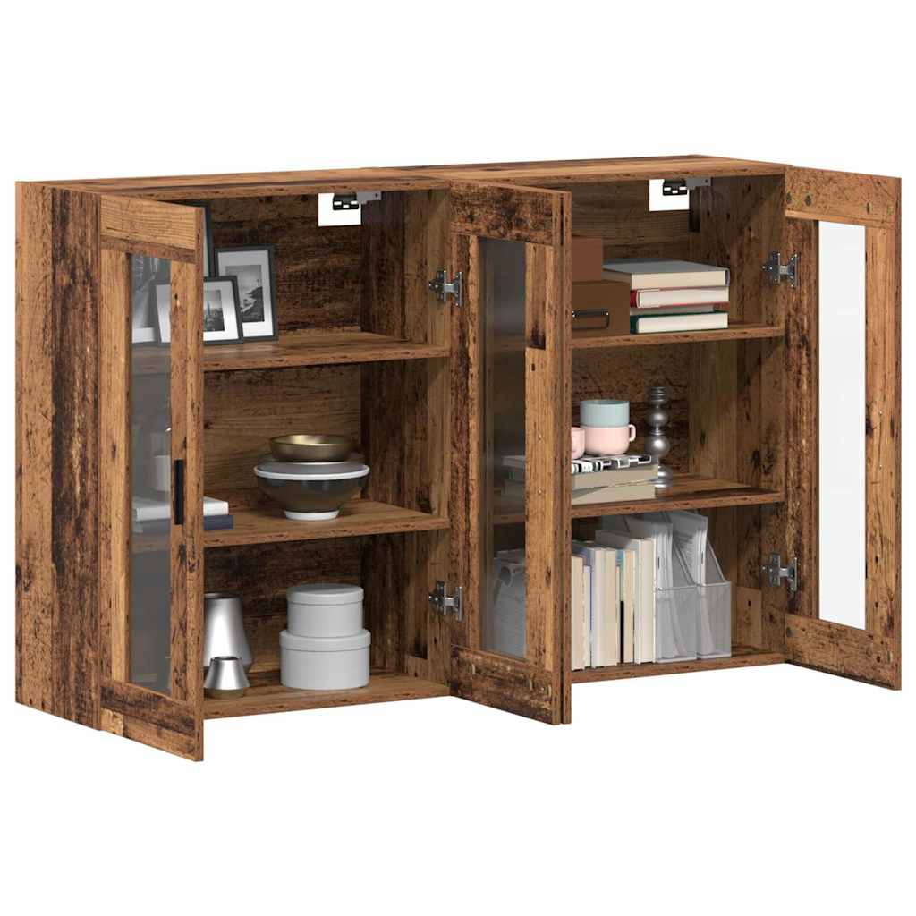 Wandmontierte Schränke 2 pcs Altholz 69,5 x 34 x 90 cm