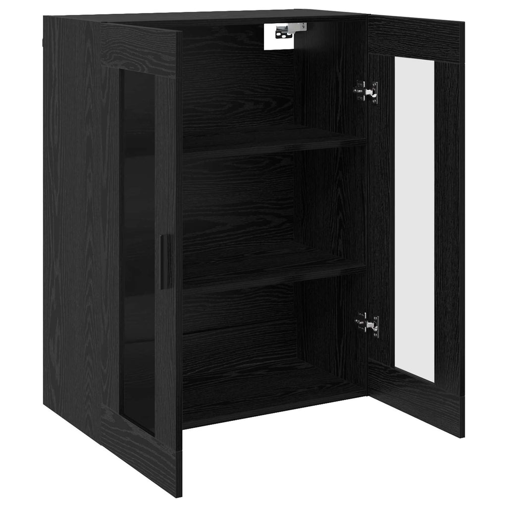 Wandmontierte Schränke 2 pcs Schwarz Eichen-Optik
