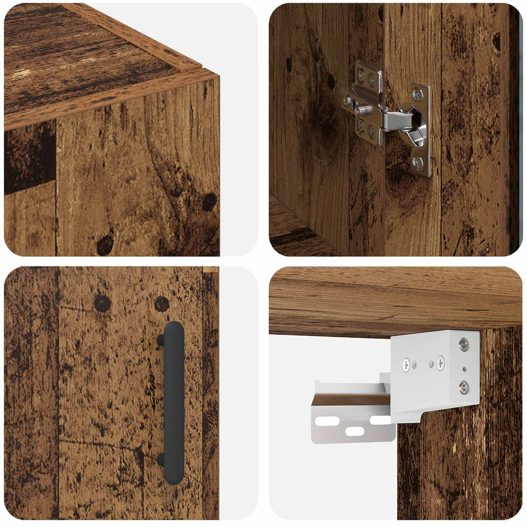 Wandmontierte Schränke 2 pcs Altholz 69,5 x 34 x 90 cm