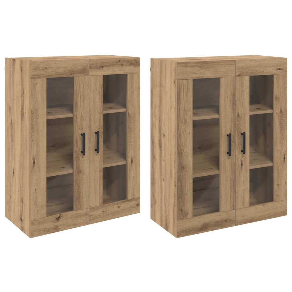 Wandmontierte Schränke 2 pcs Artisan-Eiche 69,5 x 34 x 90 cm