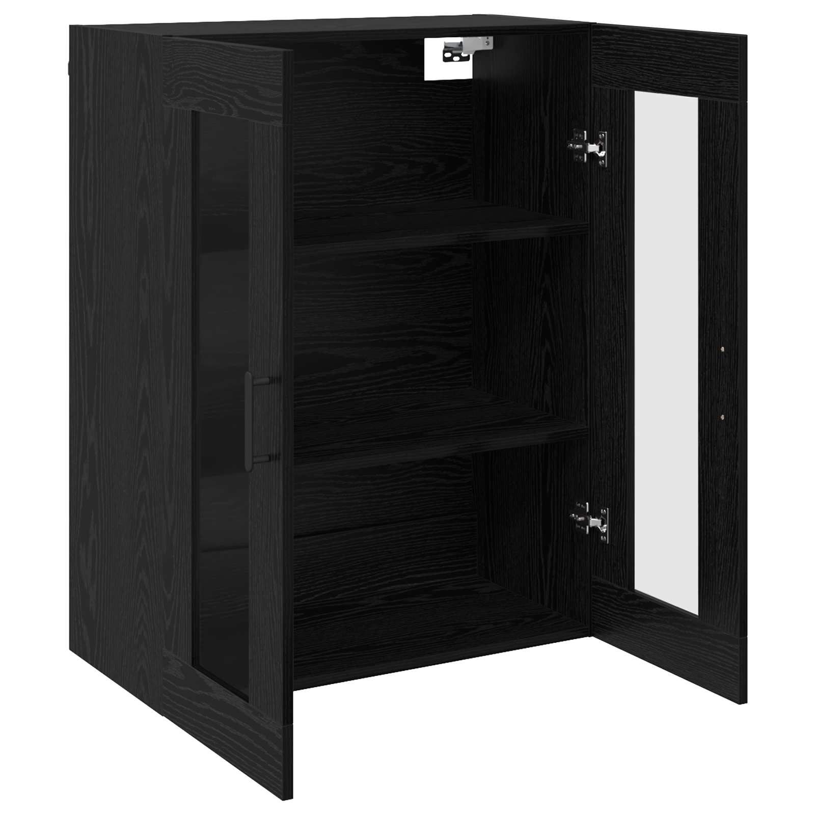 Wandmontierte Schränke 2 pcs Schwarz Eichen-Optik