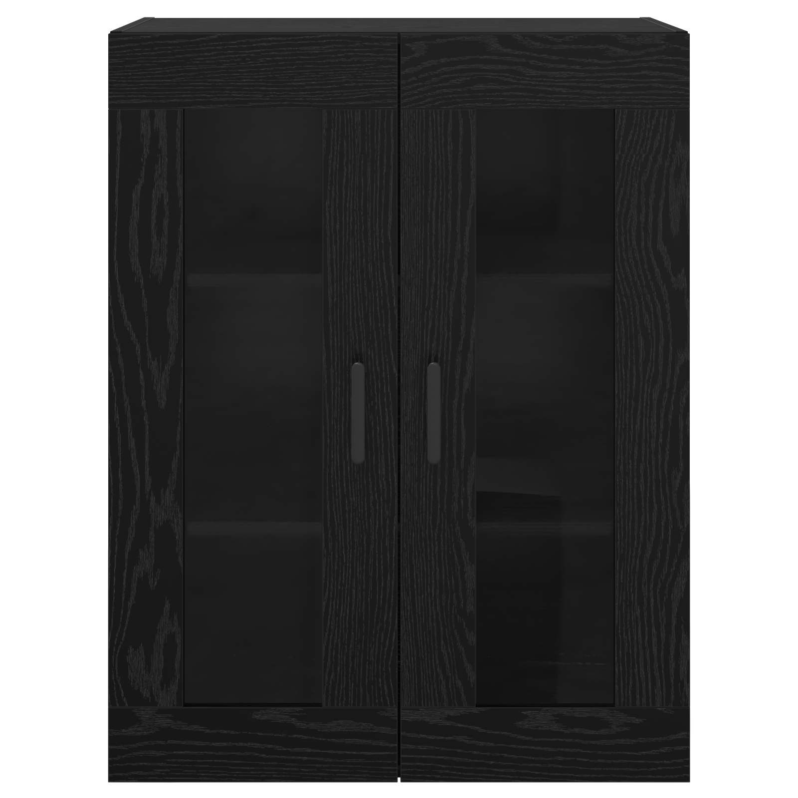 Wandmontierte Schränke 2 pcs Schwarz Eichen-Optik