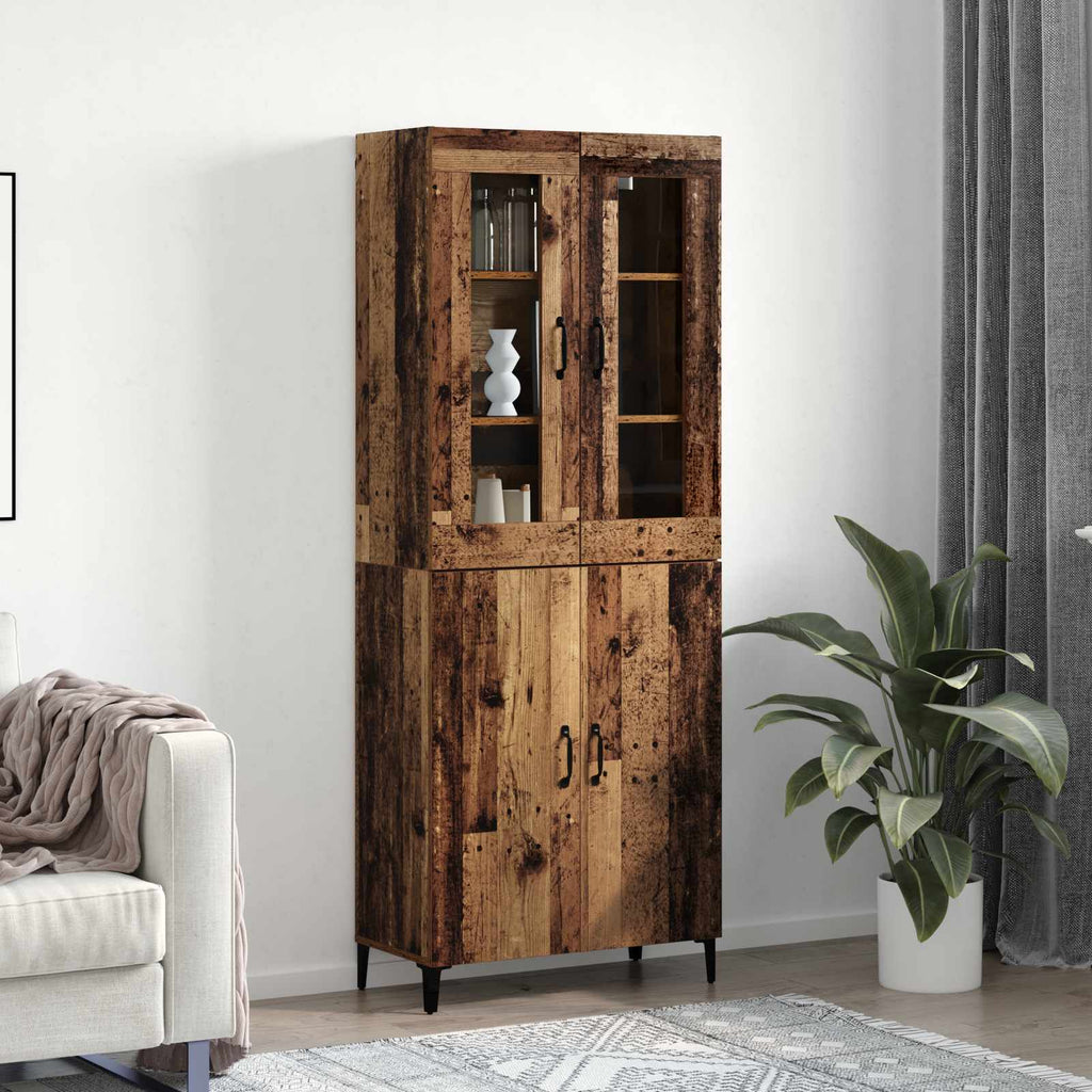 Highboard 2 pcs Altholz Holzwerkstoff