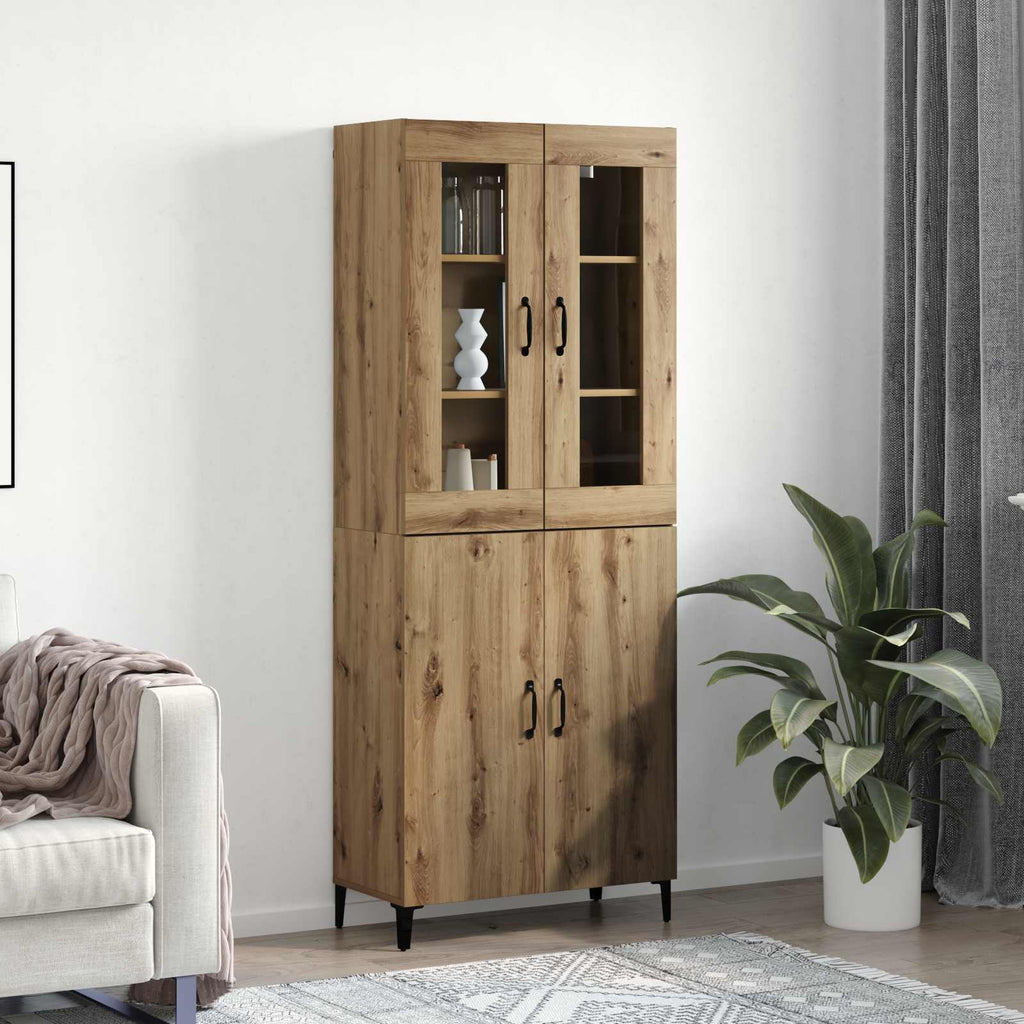Highboard 2 pcs Artisan-Eiche Holzwerkstoff