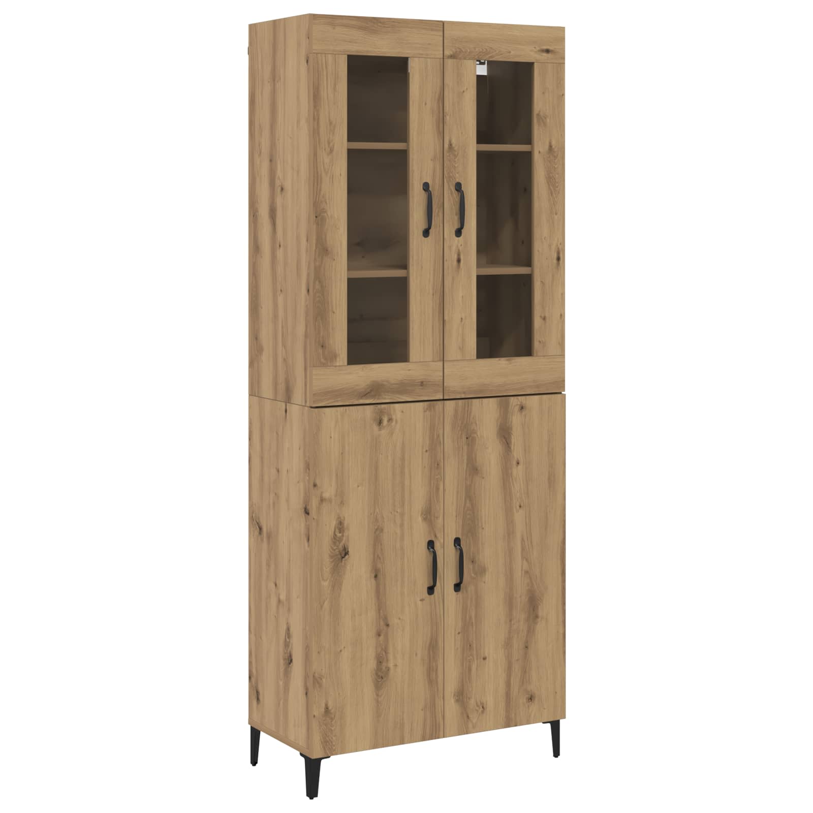 Highboard 2 pcs Artisan-Eiche Holzwerkstoff