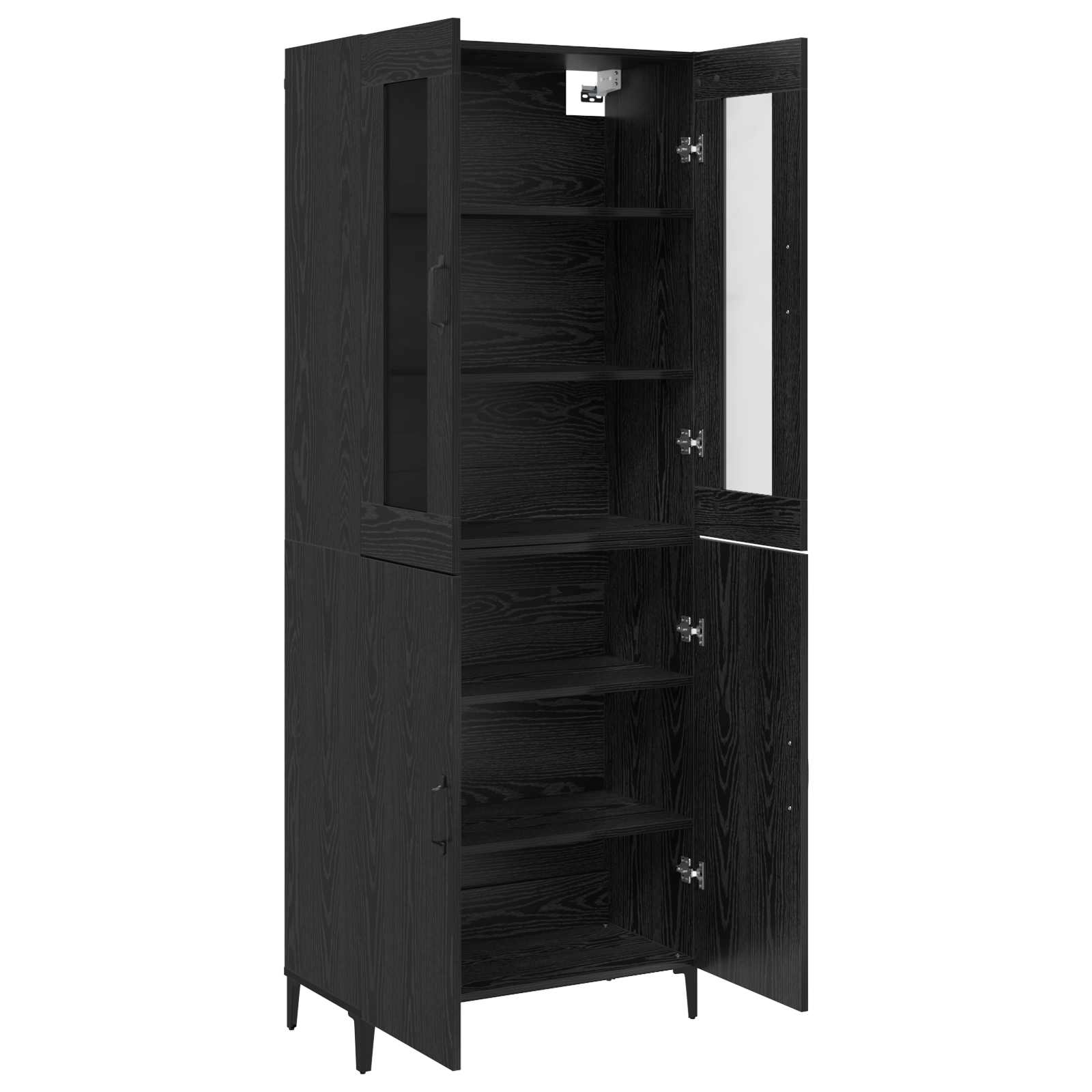 Highboard 2 pcs Schwarz Eichen-Optik Holzwerkstoff