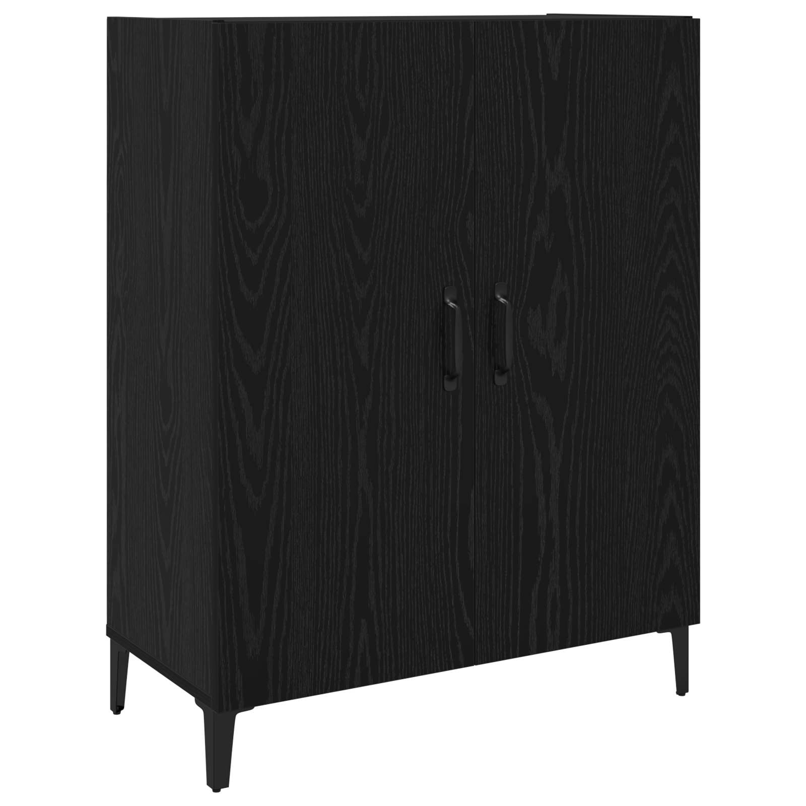Highboard 2 pcs Schwarz Eichen-Optik Holzwerkstoff