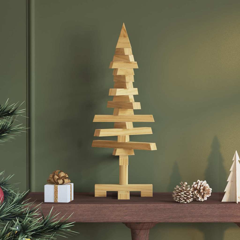 Holz Weihnachtsbaum mit Ständer Braun 60 cm Massivholz Kiefer