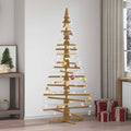 Holz Weihnachtsbaum mit Ständer Braun 180 cm Massivholz Kiefer