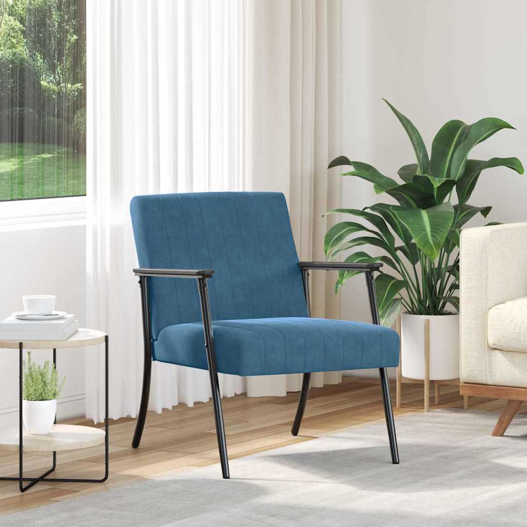Sessel Blau 59 x 75 x 78 cm Samt