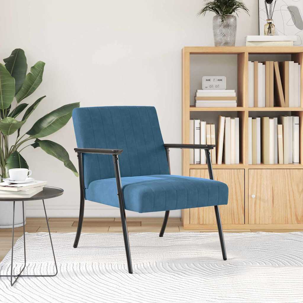 Sessel Blau 59 x 75 x 78 cm Samt