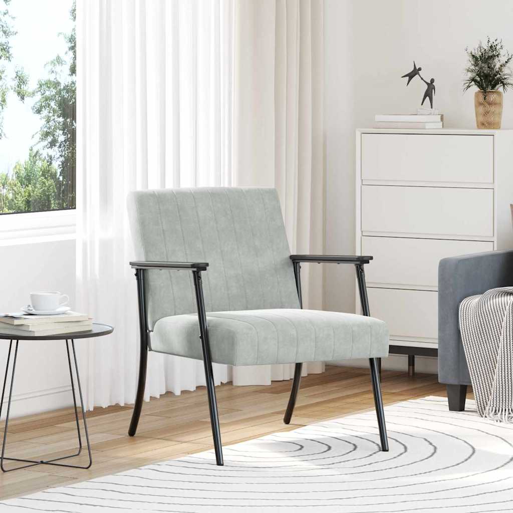 Sessel Hellgrau 59 x 75 x 78 cm Samt