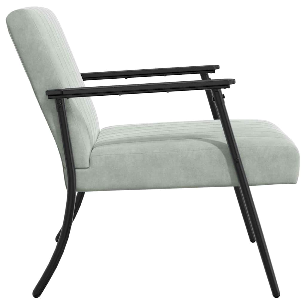 Sessel Hellgrau 59 x 75 x 78 cm Samt